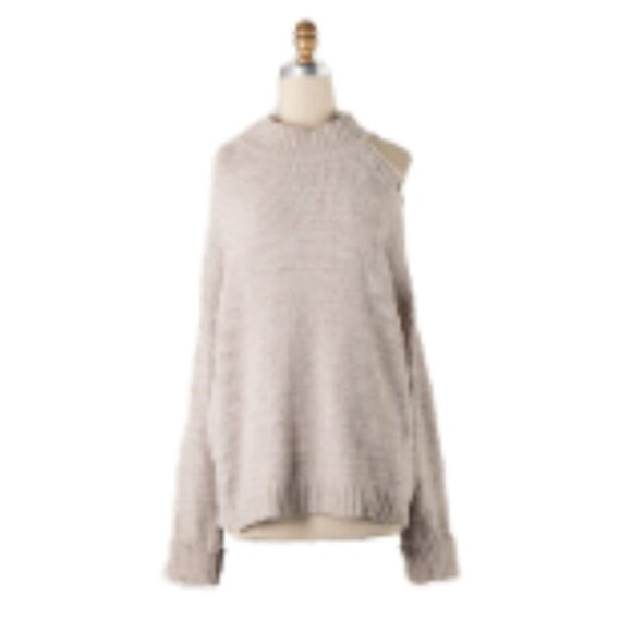 117 $20 Live Start, NWT  MIRACLE MOCK NECK OPEN SHOULDER CHENILLE SWEATER M/L - Picture 2 of 3